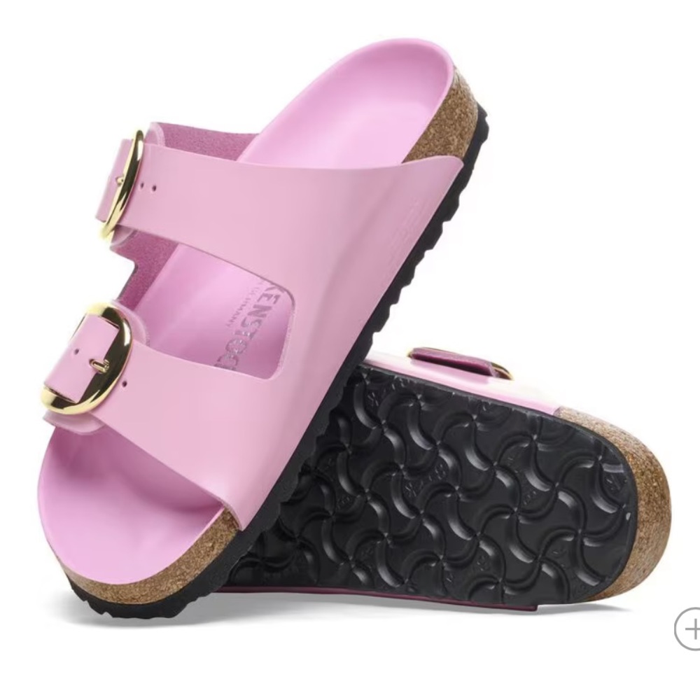 NWT BIRKENSTOCK Arizona Big Buckle Patent, High Shine Fondant Pink, size 37N - Picture 5 of 8